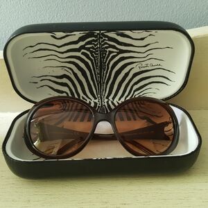 Roberto Cavalli Brown Sunglasses with Zebra Case